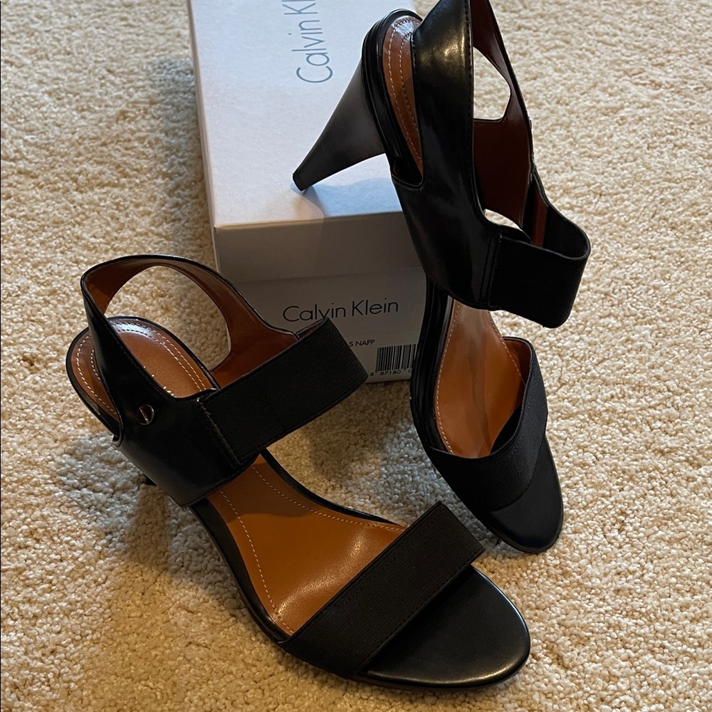 Calvin Klein Black Strappy Heels